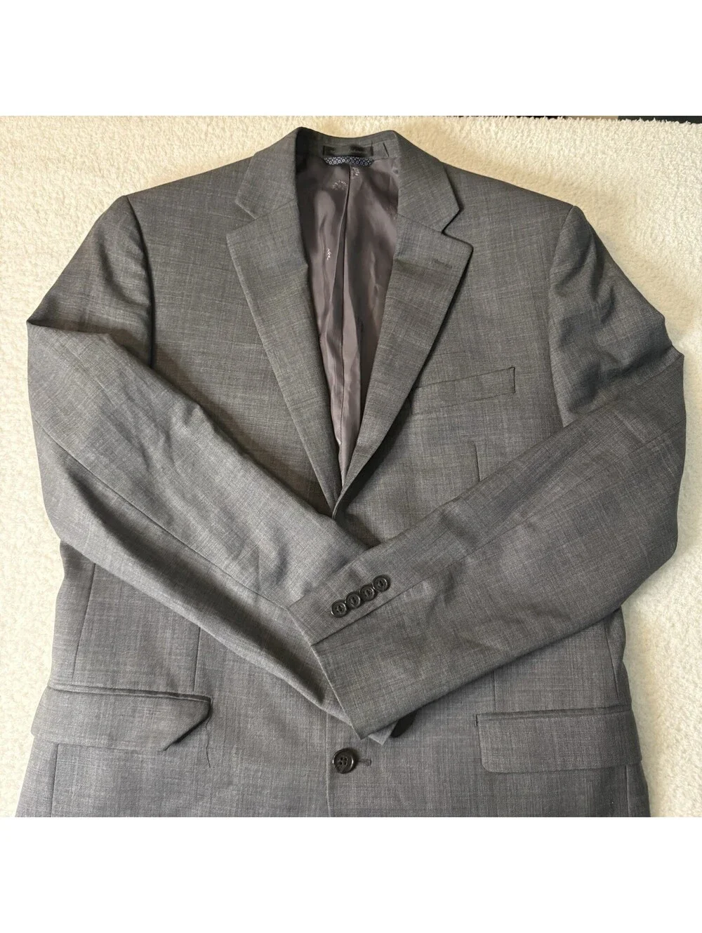 Lauren Ralph Lauren Mens 42 XL Gray 100% Wool Blazer Sport Coat Two Button